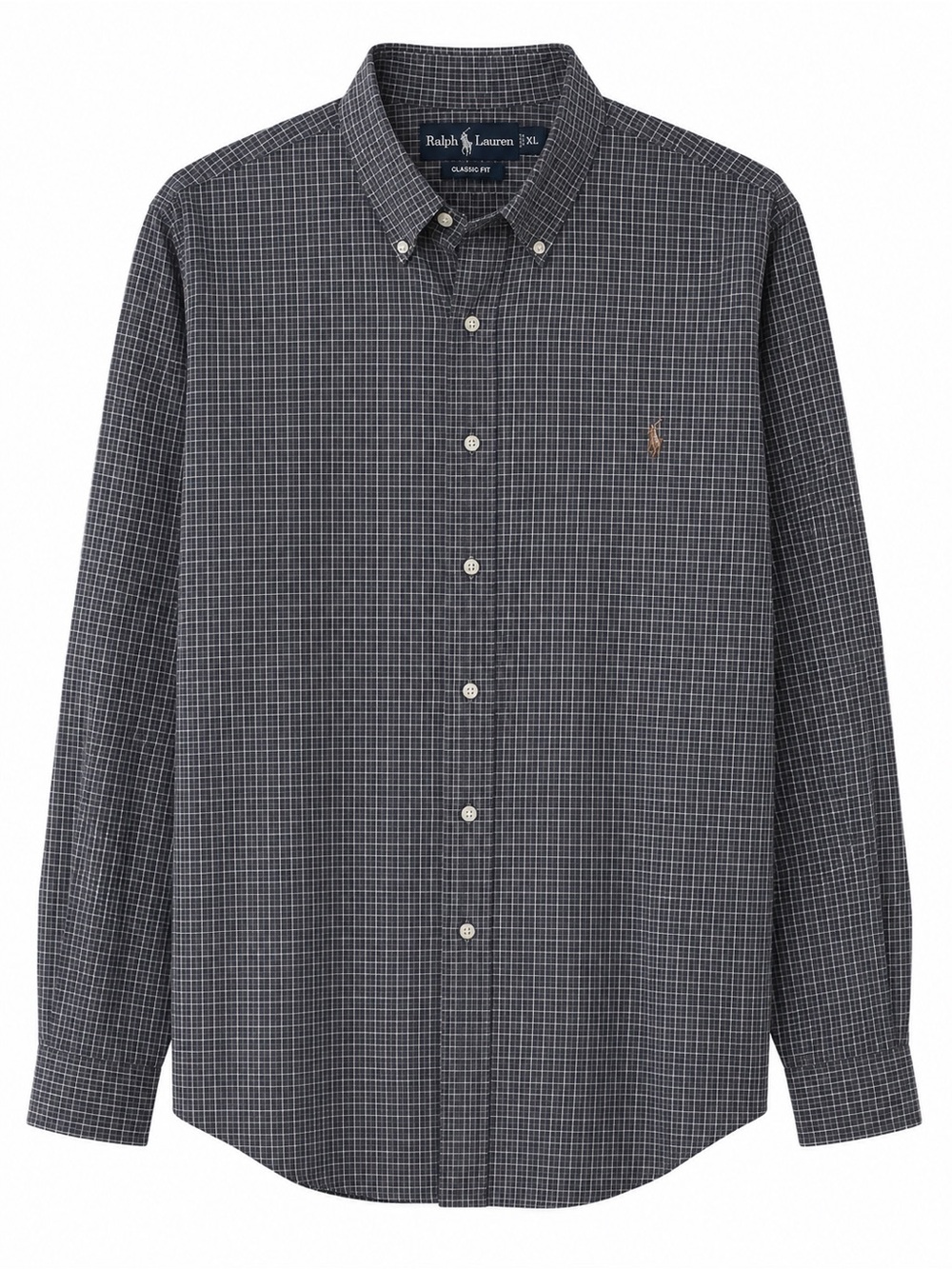 Ralph Lauren Men's Gray Micro-Check Button-Down Shirt